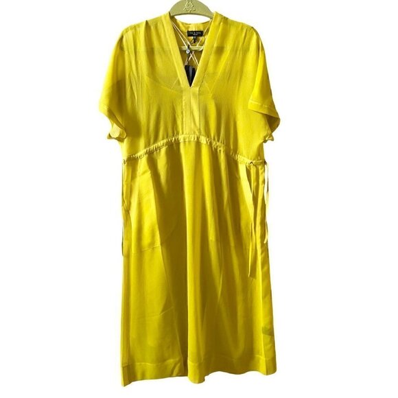 rag & bone elysse dress caftan light green sz xxs polyester chiffon + slip - Picture 1 of 16
